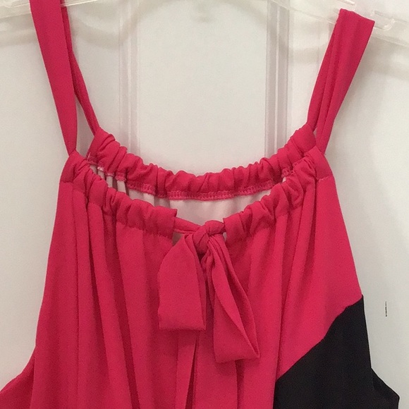 Asymmetric, hi- lo crepe cocktail dress with tie straps Size L - Picture 5 of 6